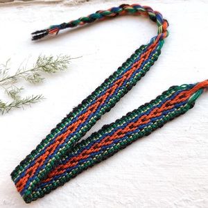 Boho Western Orange Chain Woven Bracelet